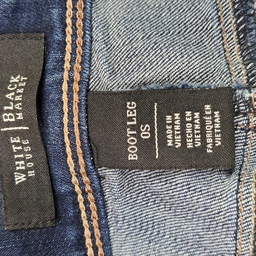 White House Black Market Boot Leg Mid-Rise Blue Jeans Size 0S - Picture 14 of 17